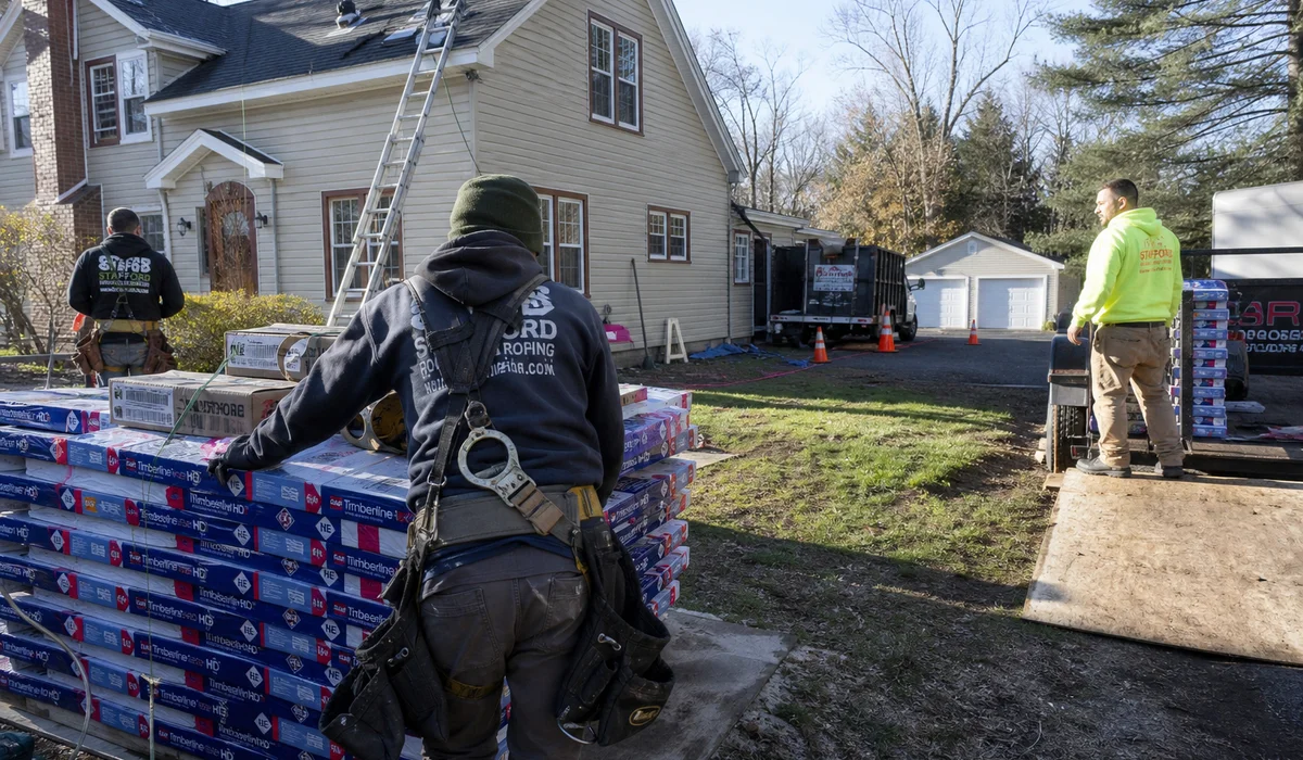 Newington Roofing Pros crew on a job site